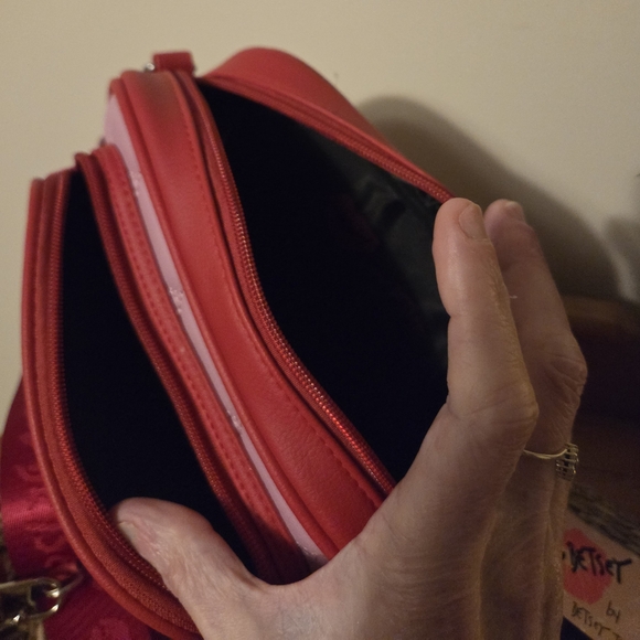 NWT Betsy Johnson Pink & Red Heart Crossbody Bag With Coin Purse So Cute!! - Picture 4 of 9